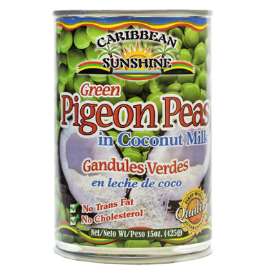 Caribbean Sunshine Green Pigeon Peas with Coconut Milk 15oz