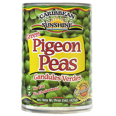 Caribbean Sunshine Green Pigeon Peas 15oz